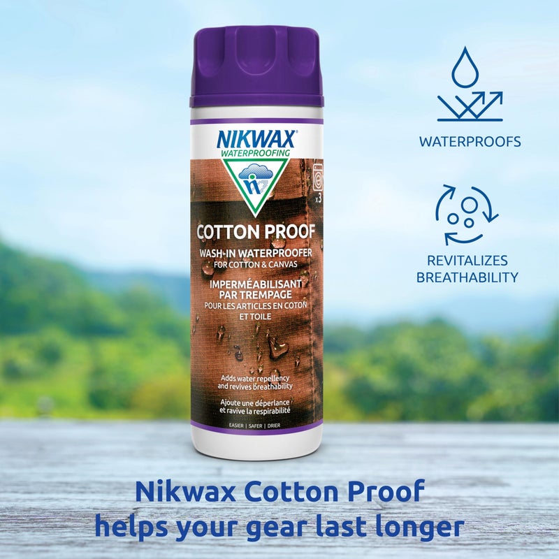 Nikwax Cotton Proof, 300ml, Waterproofing for Cotton, Polycotton, and Canvas, Adds Water Repellency, Wash-In Solution - Image 3